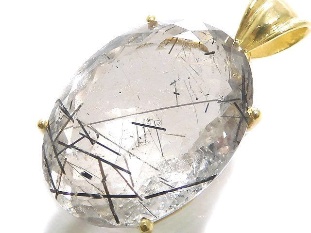 [Video][One of a kind] High Quality Tourmaline Quartz AAA Pendant 18KGP NO.40