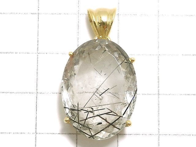 [Video][One of a kind] High Quality Tourmaline Quartz AAA Pendant 18KGP NO.40