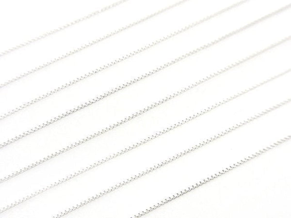 Silver925 Box (Venetian) chain with Slide Adjuster 0.5mm No coating [45cm] Necklace 1pc