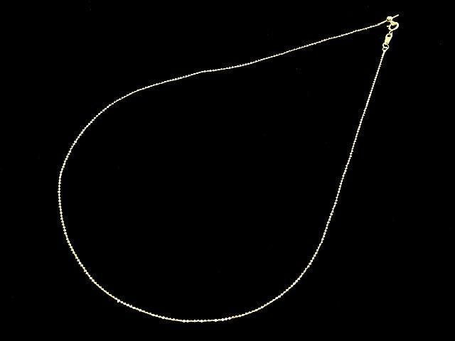 Silver 925 Cut Ball Chain with Slide Adjuster, 1mm, 18KGP [45cm] Necklace, 1pc