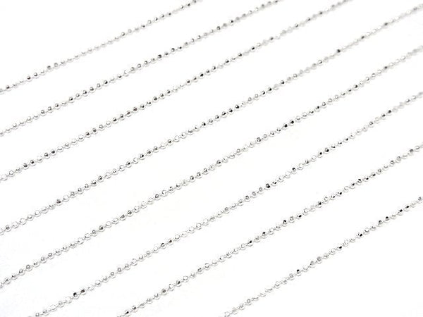 Silver925 Cut Ball Chain with Slide Adjuster 1mm No coating, [45cm] Necklace 1pc