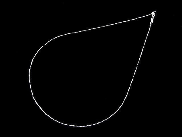 Silver925 Cut Ball Chain with Slide Adjuster 1mm No coating, [45cm] Necklace 1pc