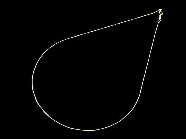 Chaîne Serpent en Argent 925 avec Ajusteur Coulissant 0.7mm Plaqué Or 18K [45cm] Collier 1 pièce