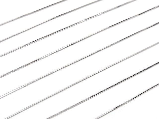 Silver 925 Snake Chain with Slide Adjuster, 0.7mm Rhodium Plated [45cm] Necklace, 1pc