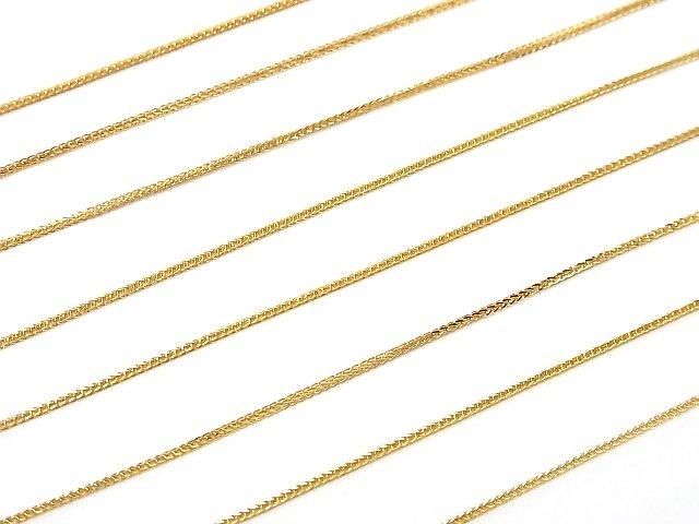 Silver 925 Wheat Chain with Slide Adjuster, 0.8mm, 18KGP [45cm][60cm] Necklace, 1pc