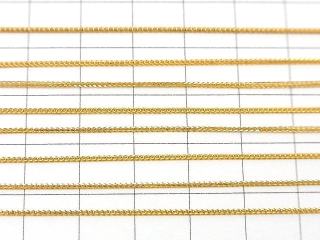 Silver925 Wheat Chain with Slide Adjuster 0.8mm 18KGP [45cm][60cm] Necklace 1pc