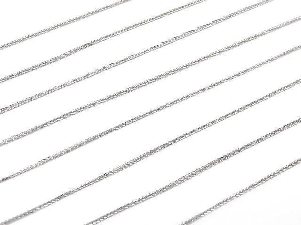 Silver925 Wheat Chain with Slide Adjuster, 0.8mm Rhodium Plated [45cm][60cm] Necklace, 1pc