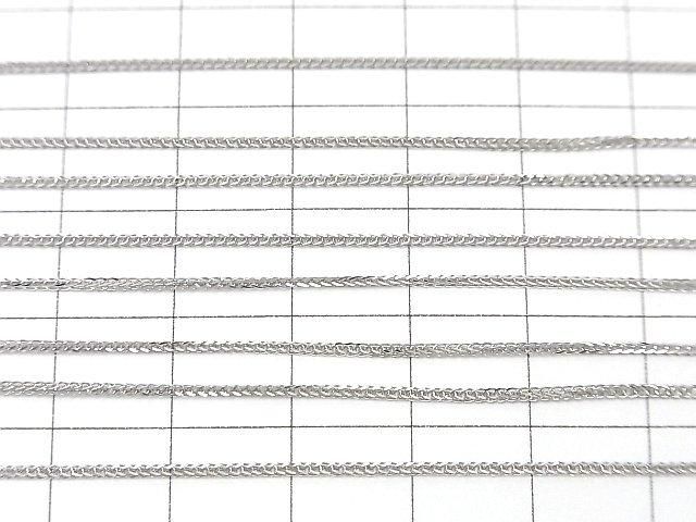 Silver 925 Wheat Chain with Slide Adjuster, 0.8mm Rhodium Plated [45cm][60cm] Necklace, 1pc