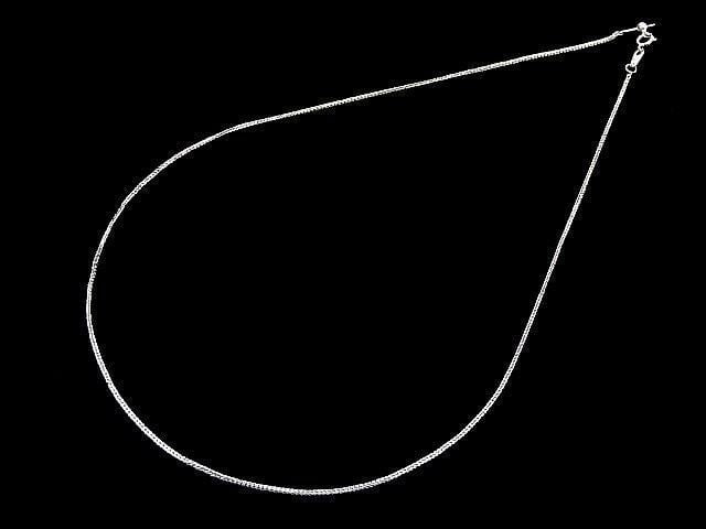 Silver925 Wheat Chain with Slide Adjuster, 0.8mm Rhodium Plated [45cm][60cm] Necklace, 1pc