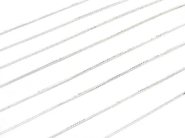 Silver 925 Wheat Chain with Slide Adjuster, 0.8mm, No Coating [45cm][60cm] Necklace, 1pc