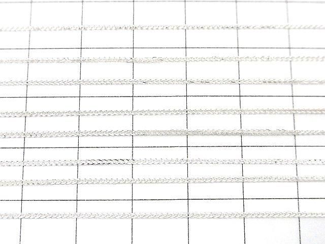 Silver 925 Wheat Chain with Slide Adjuster, 0.8mm, No Coating [45cm][60cm] Necklace, 1pc