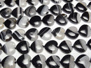 [Video] Black Agate x Quartz Vertical Hole Heart 19x20mm half or 1strand beads (aprx.15inch/36cm)