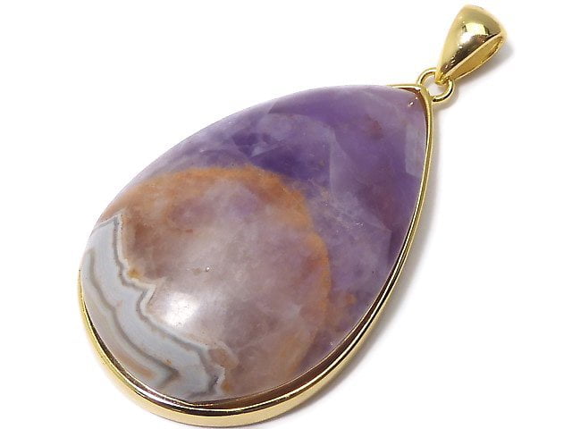 [Video][One of a kind] Amethyst Pendant 18KGP NO.22