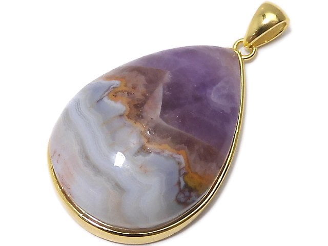 [Video][One of a kind] Amethyst Pendant 18KGP NO.25