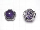 [Video]Amethyst AAA- CZ Bezel Setting Flower Motif Through Type 20mm 1pc
