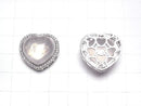 [Video] Rose Quartz AAA- CZ Bezel Setting Heart Motif Through Type 19.5x21mm 1pc