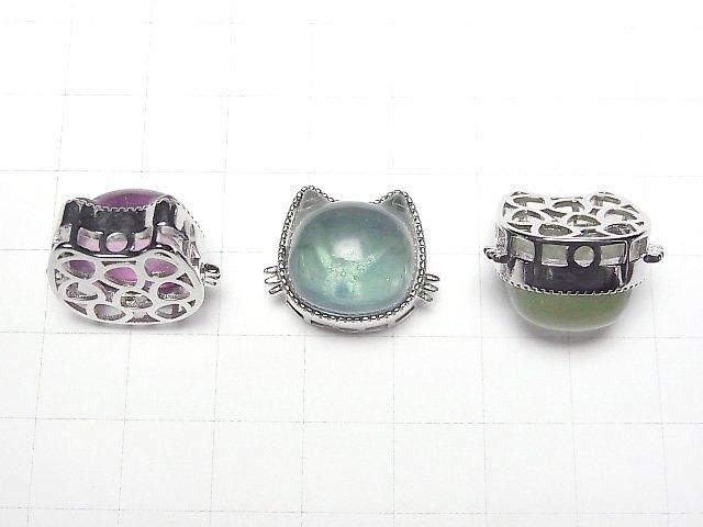 [Video] Multicolor Fluorite AAA- Bezel Setting Cat Motif Through Type 16x20mm 3pcs