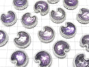 [Video]Amethyst AAA- CZ Bezel Setting Moon Motif Through Type 21x19mm 1pc