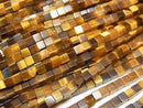 [Video] Yellow Tiger's Eye AA++ Cube 2x2x2mm 1strand beads (aprx.15inch/37cm)