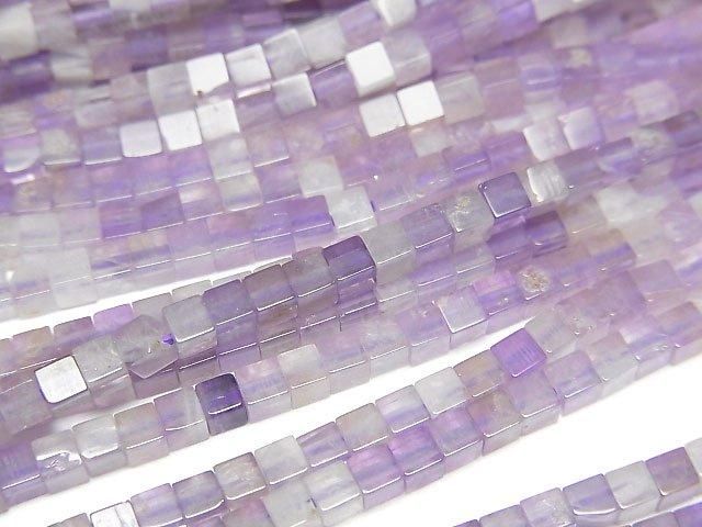 [Video] Mixed Amethyst Cube 2x2x2mm 1strand beads (aprx.15inch/37cm)