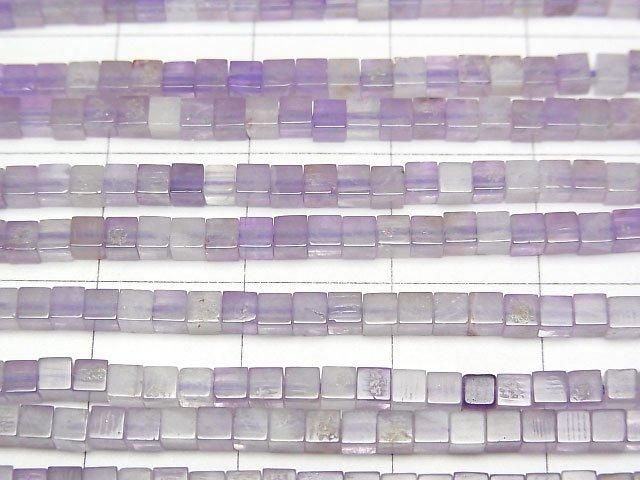 [Video] Mixed Amethyst Cube 2x2x2mm 1strand beads (aprx.15inch/37cm)