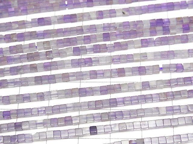 [Video] Mixed Amethyst Cube 2x2x2mm 1strand beads (aprx.15inch/37cm)