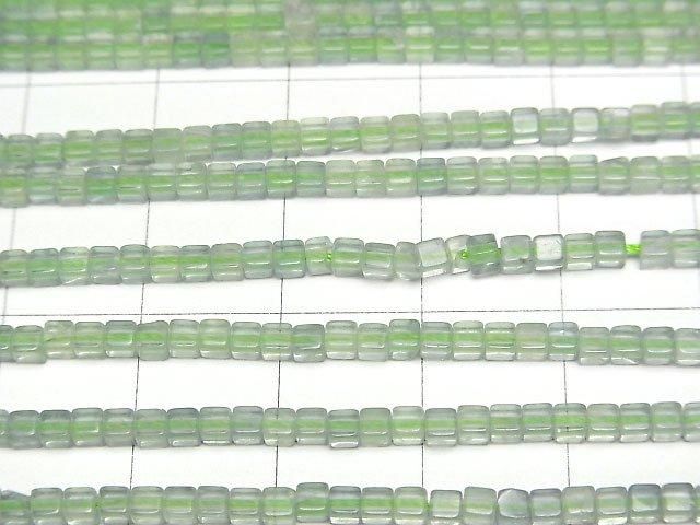 [Video] Green Fluorite AA++ Cube 2x2x2mm 1strand beads (aprx.15inch/37cm)