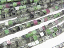 [Video]Ruby Inzoisite Cube 2x2x2mm 1strand beads (aprx.15inch/37cm)