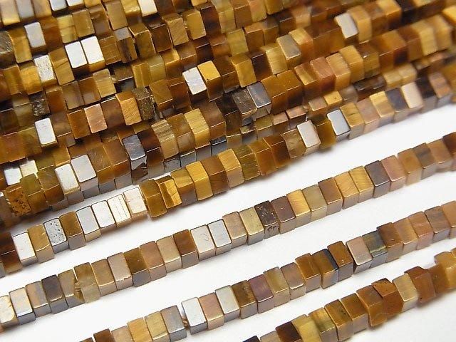 [Video] Yellow Tiger's Eye AA++ Square Rondelle (Disc) 2.5x2.5x1.5mm 1strand beads (aprx.15inch/37cm)