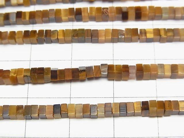 [Video] Yellow Tiger's Eye AA++ Square Rondelle (Disc) 2.5x2.5x1.5mm 1strand beads (aprx.15inch/37cm)