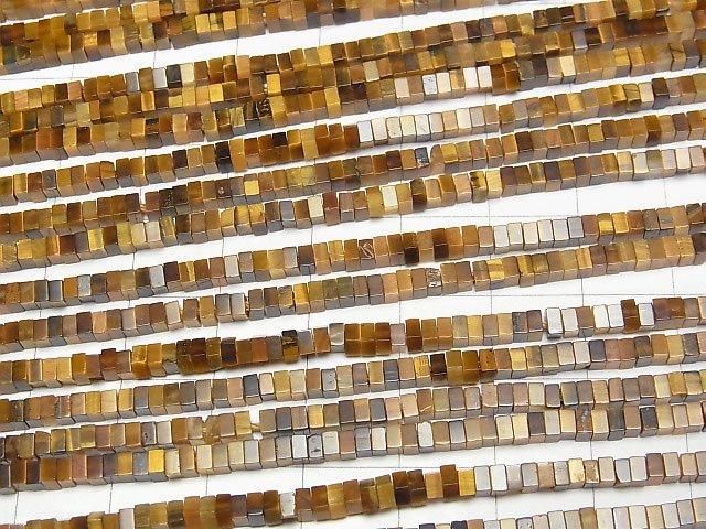 [Video] Yellow Tiger's Eye AA++ Square Rondelle (Disc) 2.5x2.5x1.5mm 1strand beads (aprx.15inch/37cm)