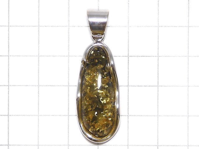 [Video][One of a kind] Baltic Amber Pendant Silver925 NO.41