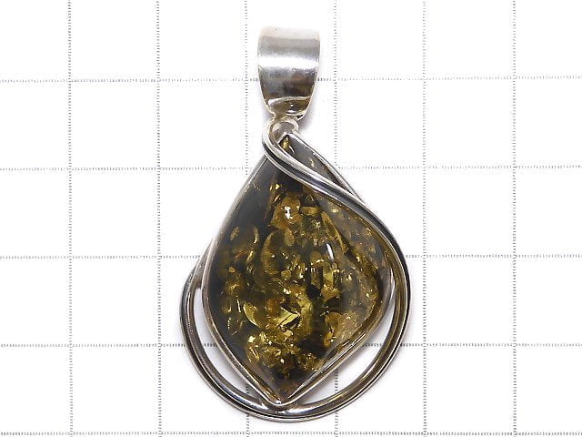 [Video][One of a kind] Baltic Amber Pendant Silver925 NO.43