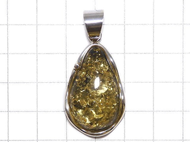 [Video][One of a kind] Baltic Amber Pendant Silver925 NO.44