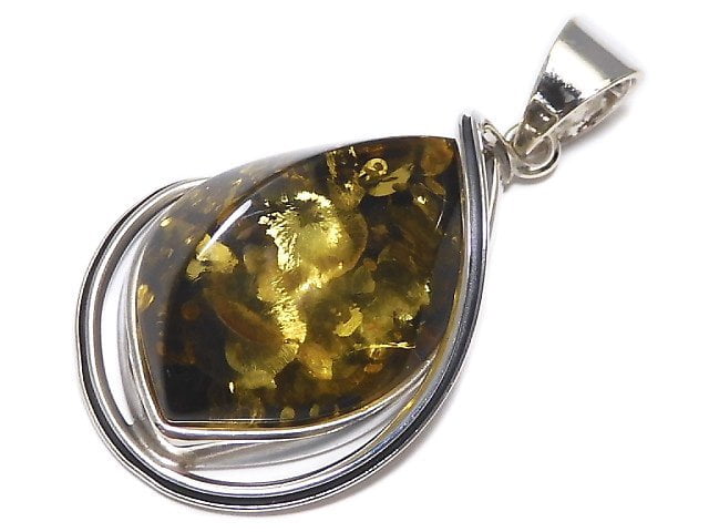 [Video][One of a kind] Baltic Amber Pendant Silver925 NO.45