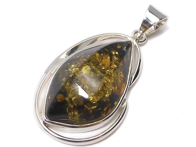 [Video][One of a kind] Baltic Amber Pendant Silver925 NO.49