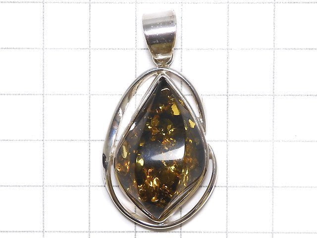 [Video][One of a kind] Baltic Amber Pendant Silver925 NO.50