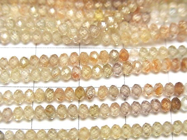[Video]High Quality Natural Multi-Color Zircon AAA Faceted Button Rondelle 3x3x2mm Half or 1strand beads (aprx.11inch/28cm)