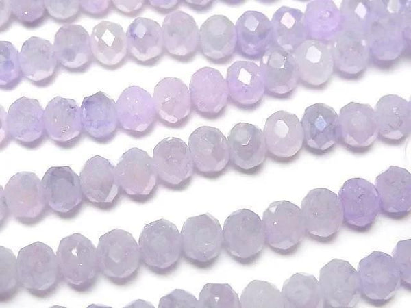 [Video] Glass Beads Faceted Button Roundel 6x6x4.5mm Lavender AB 1strand beads (aprx.15inch/38cm)