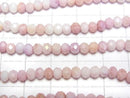[Video]Glass Beads Faceted Button Rondelle 4x4x3mm Pink x White AB 1strand beads (aprx.16inch/40cm)
