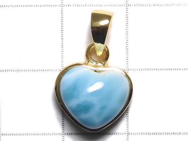 [Video][One of a kind] Larimar Pectolite AAA Pendant 18KGP NO.303