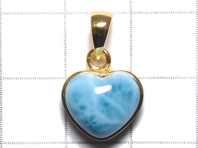 [Video][One of a kind] Larimar Pectolite AAA Pendant 18KGP NO.306