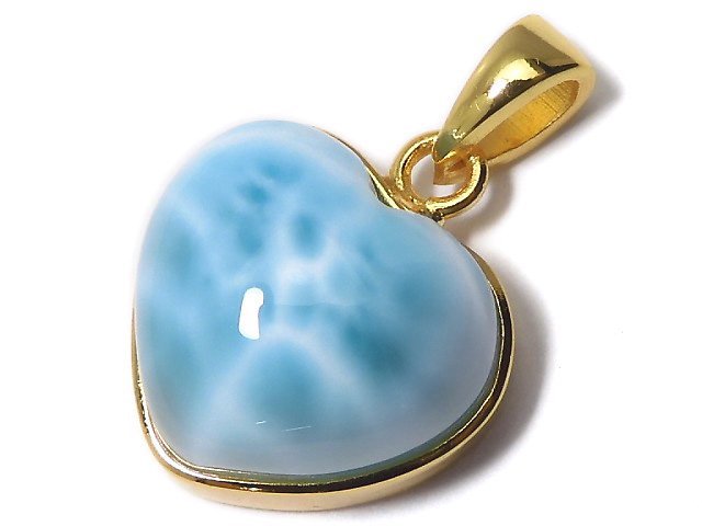 [Video][One of a kind] Larimar Pectolite AAA Pendant 18KGP NO.308