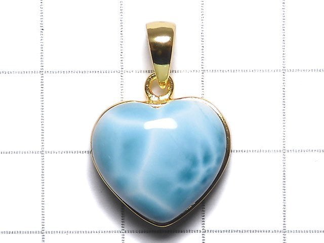 [Video][One of a kind] Larimar Pectolite AAA Pendant 18KGP NO.310