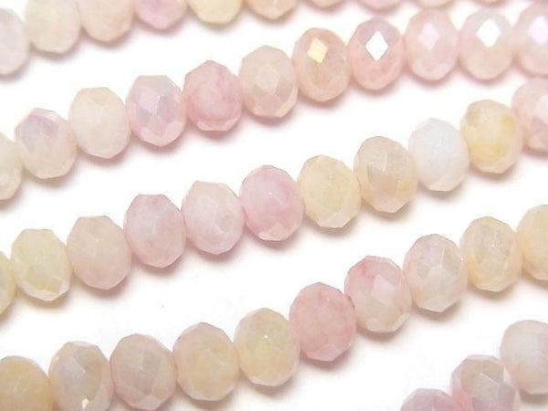 [Video]Glass Beads Faceted Button Roundel 6x6x4.5mm Pink x Yellow AB 1strand beads (aprx.16inch/39cm)
