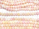 [Video]Glass Beads Faceted Button Rondelle 6x6x4.5mm Pink x Yellow AB 1strand beads (aprx.16inch/39cm)