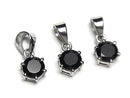 [Video]High Quality Black Spinel AAA Round Faceted 7x6mm Pendant Silver925