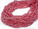 [Video]Glass Beads Faceted Button Rondelle 6x6x4.5mm Clear x Red AB 1strand beads (aprx.15inch/38cm)