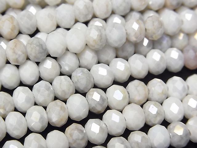 [Video]Glass Beads Faceted Button Rondelle 6x6x4.5mm Gray AB 1strand beads (aprx.16inch/39cm)
