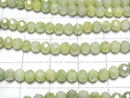 [Video] Glass Beads Faceted Button Rondelle 4x4x3.5mm Green x Yellow AB 1strand beads (aprx.15inch/38cm)